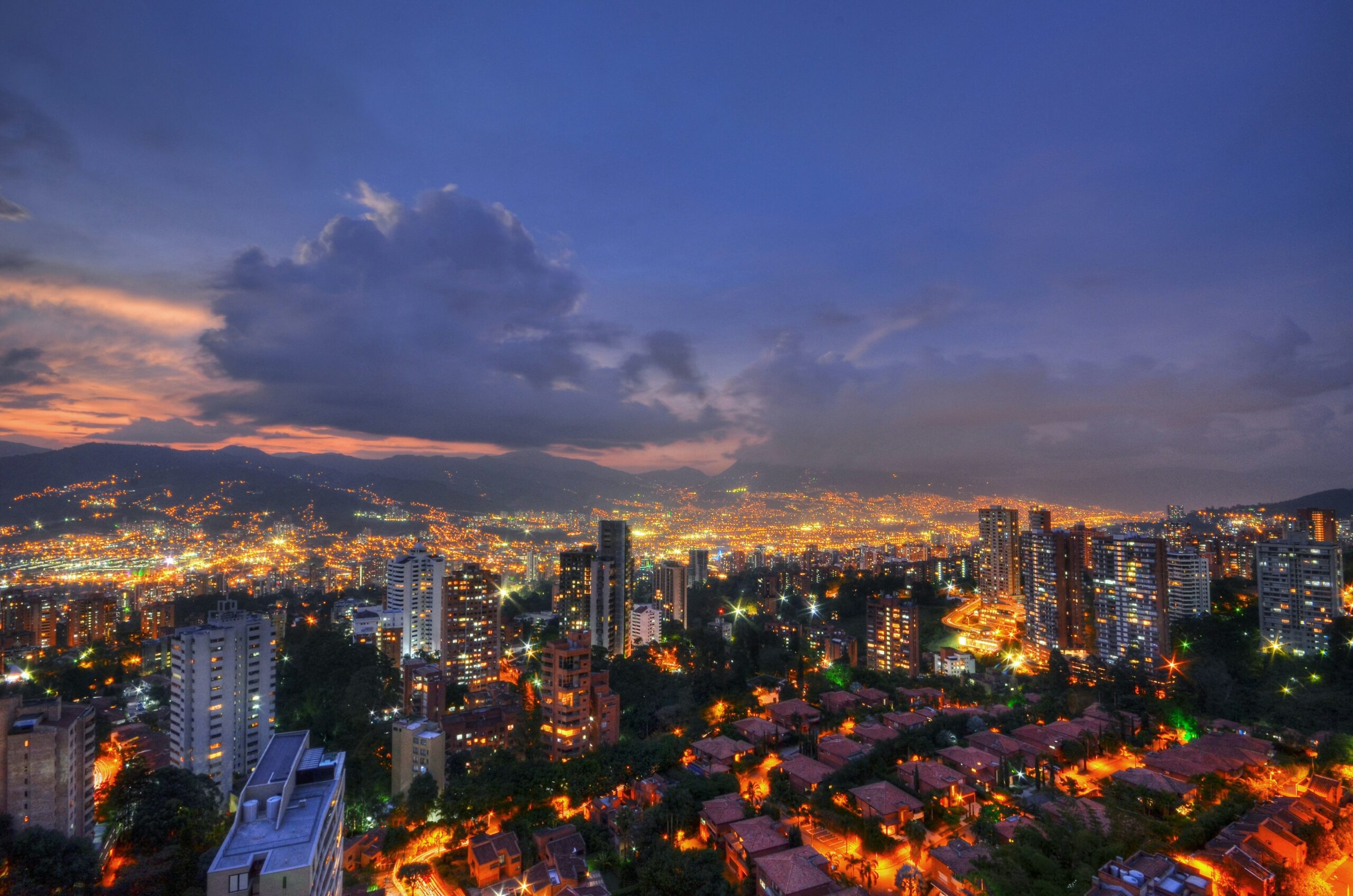 Medellín at night