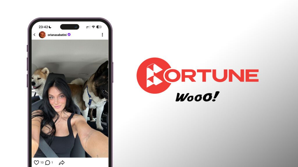 Screenshot of the Wooo! App with the FORTUNE and Wooo! Logo