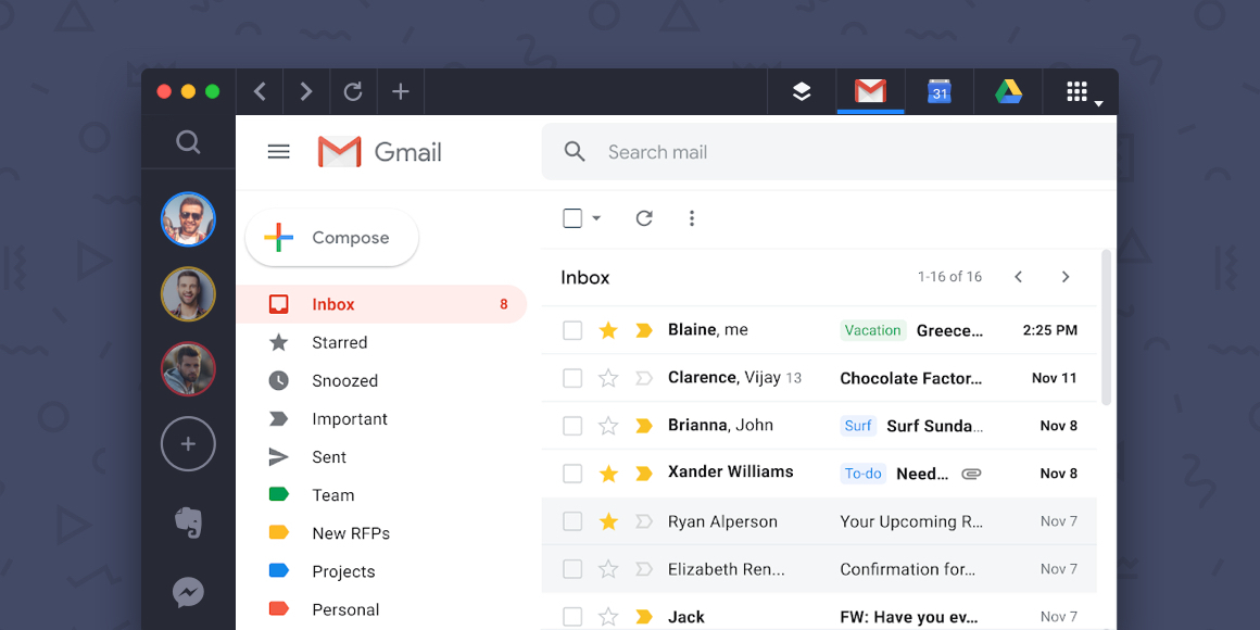 Screenshot of a Gmail account