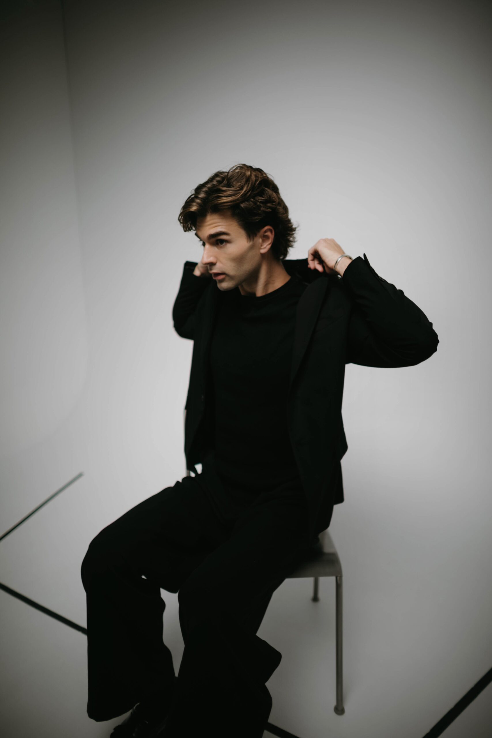 Shawn Fortune seated adjusted jacket